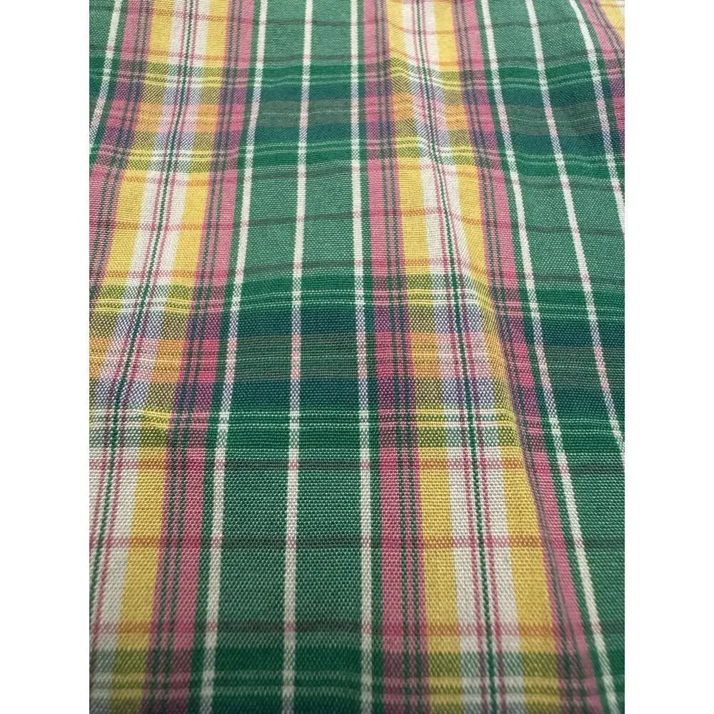 Ralph Lauren Boys Plaid Button Down Shirt Green Sz S 8-10 Cotton